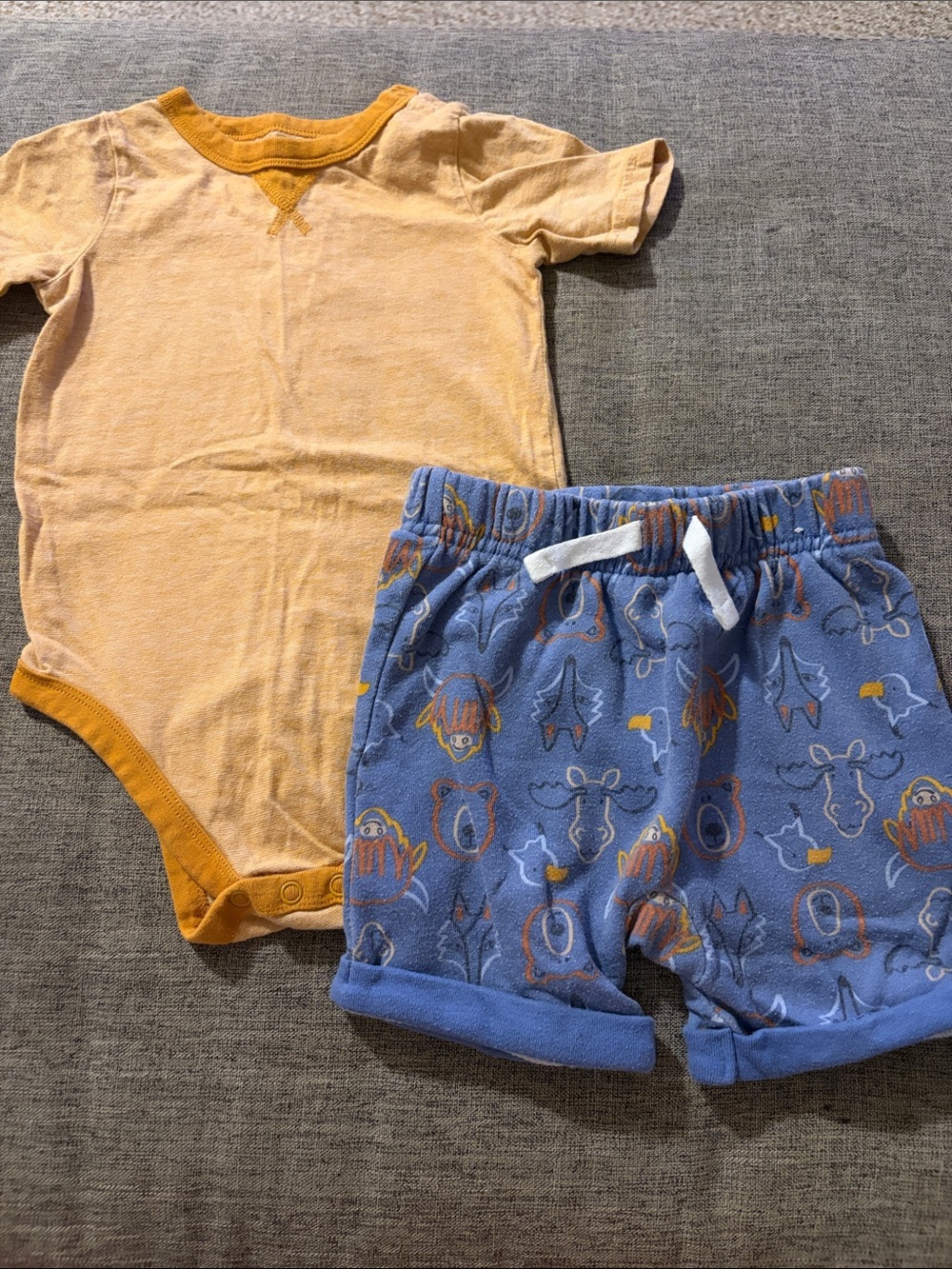 Garanimals Striped Tee with Animal Print Shorts